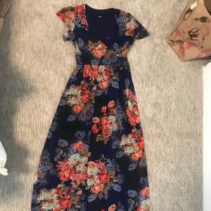 Navy Floral Maxi Dress